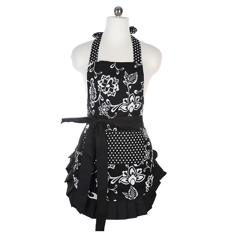 

2021 Cotton print apron kitchen pocket aprons for woman Sanitary Sleeveless Apron