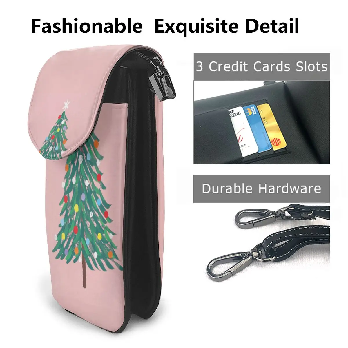 Женская сумка на плечо с откидной крышкой и принтом ёлки | Багаж сумки