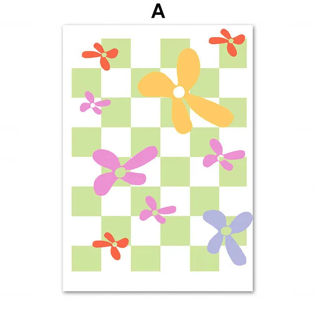 Настенная картина на холсте с пастельным фруктом и цветами скандинавские