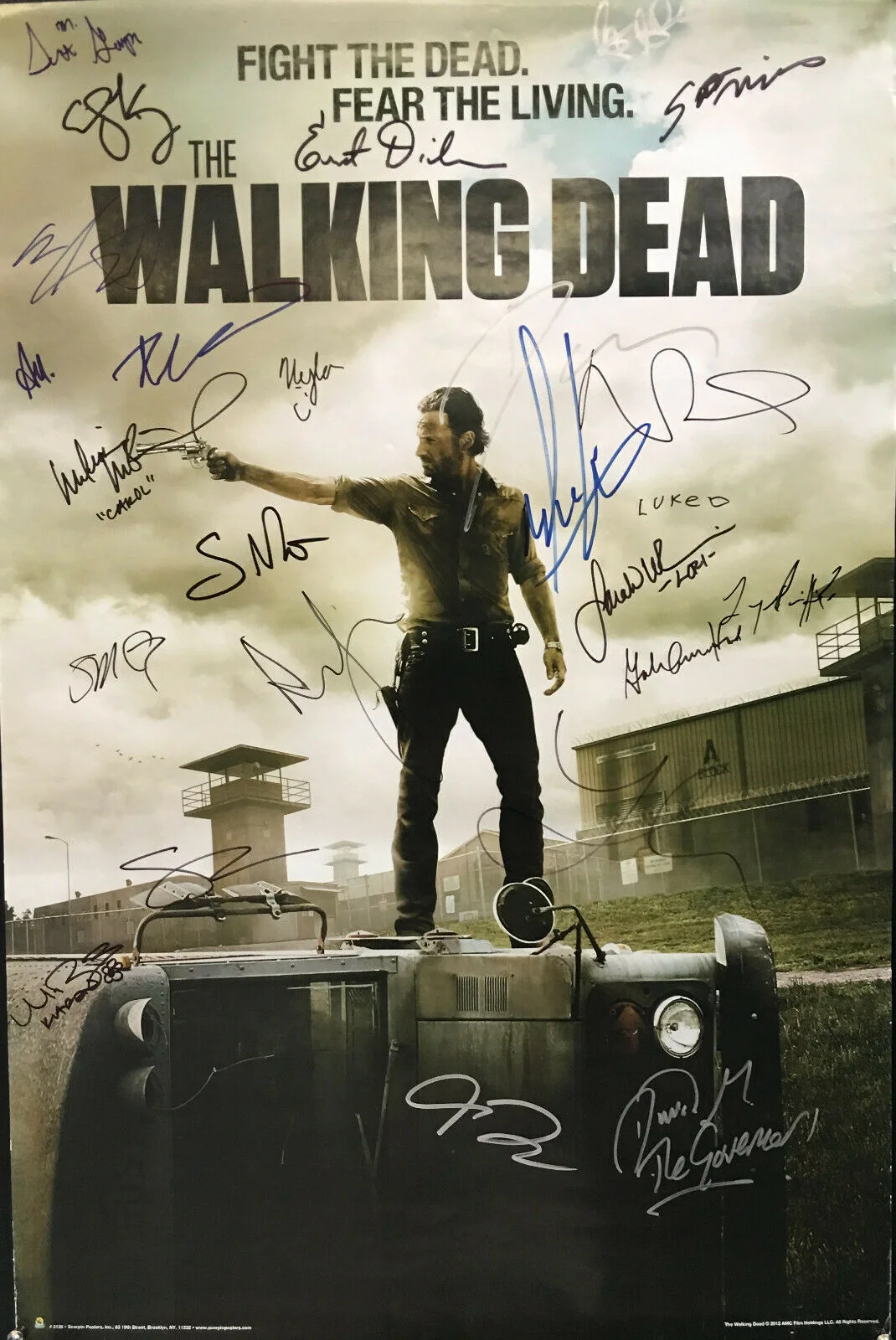 The Walking Dead AMC TV Show подписанная художественная пленка печать Шелковый постер