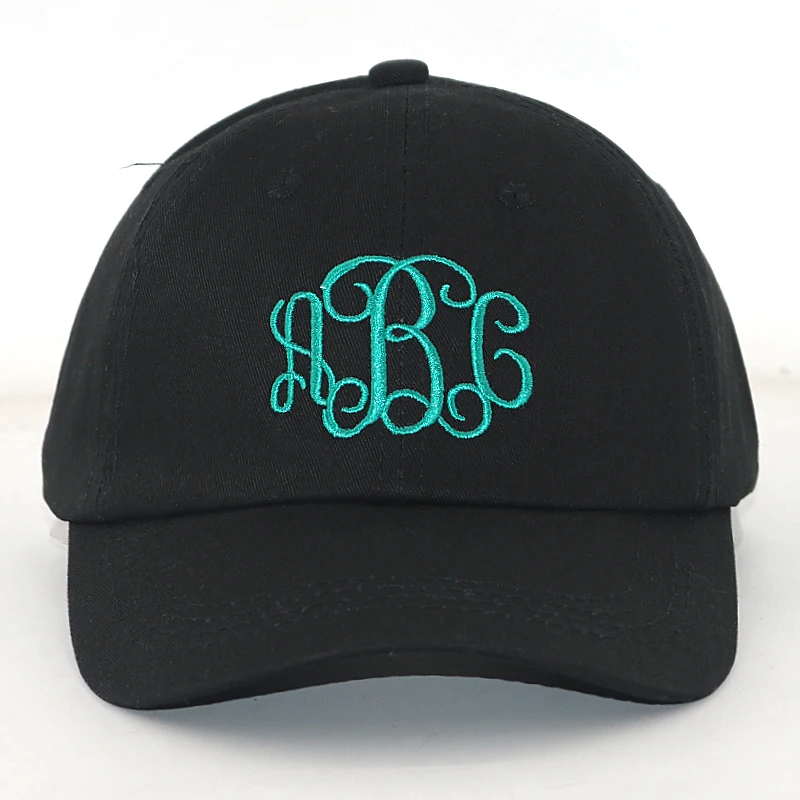 Monogram embroidery strapback baseball cap 100% cotton soft adjustable dad hats men women fashion sports casual caps | Аксессуары для