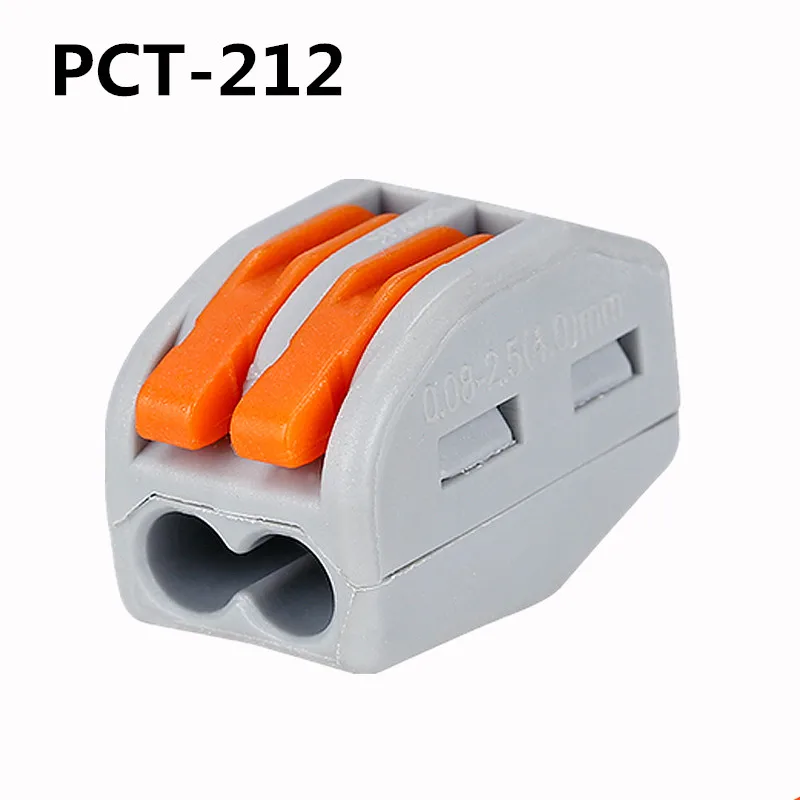 212 Тип 10 шт 222-412(PCT212)/413/415 Универсальный компактный провод жгут соединитель-проводник клеммной колодки с рычажком 0,08-2.5mm2 - Цвет: 212