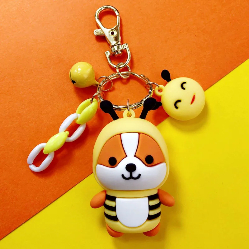 

Hot Selling New Lovely Transfiguration Puppy Keychain Women Handbag Pendant Key Chain Exquisite Small Key Ring Kids Gifts 2020