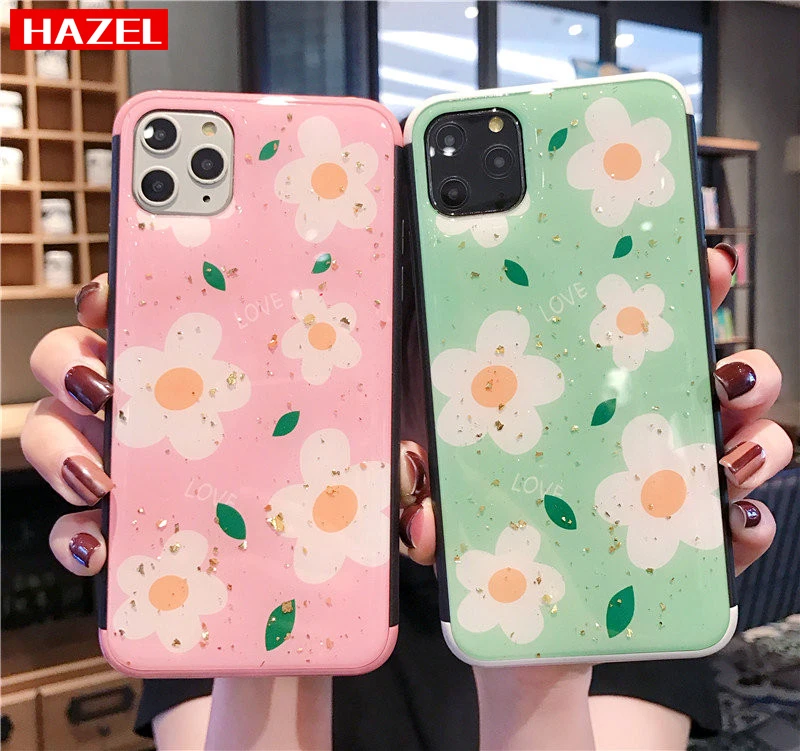 Luxury Glitter Flower Soft Silicone Case For iPhone 11Pro X XS Max XR TPU Cover 7 8 6 6s Plus 10 cases Coque |