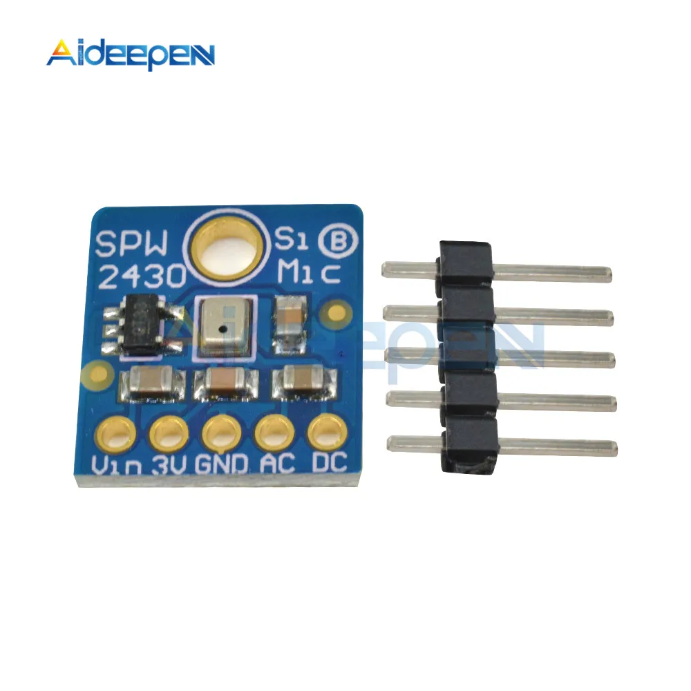 

Silicon Mono MEMS Microphone SPW2430 Breakout Sound Detection Sensor Module Q42 Audio Recording Development Tool Voice Converter