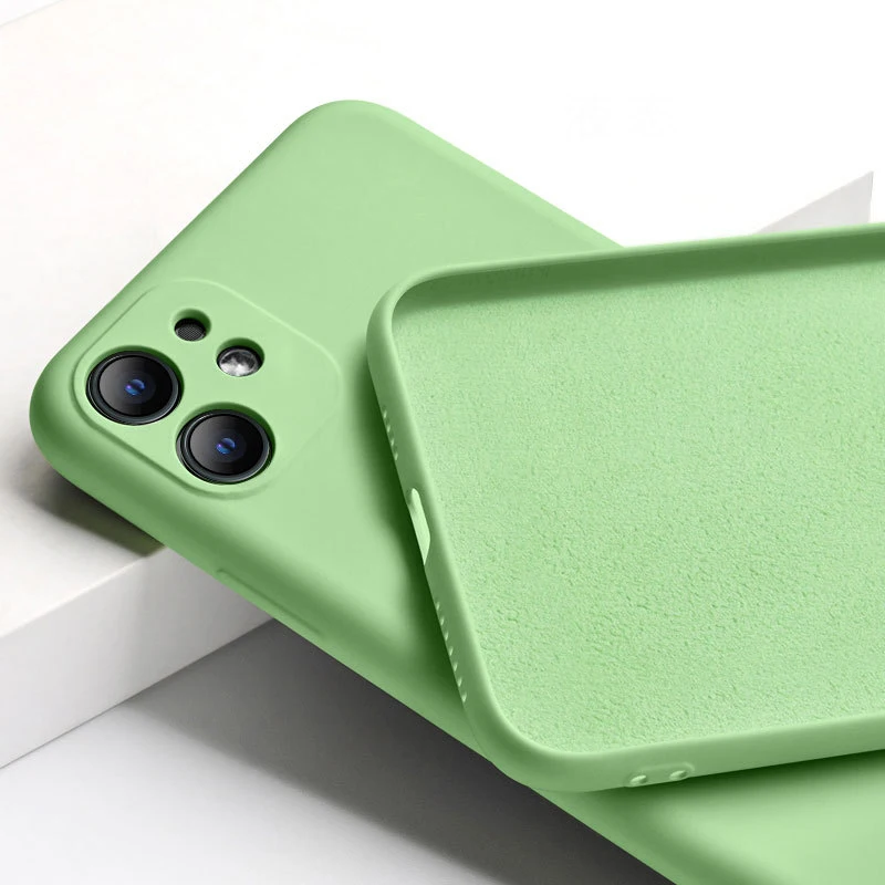 Объектив камеры полное покрытие защитный силиконовый чехол для iphone 11 Pro Max Микрофибра защитный чехол для телефона s Coque - Цвет: Green