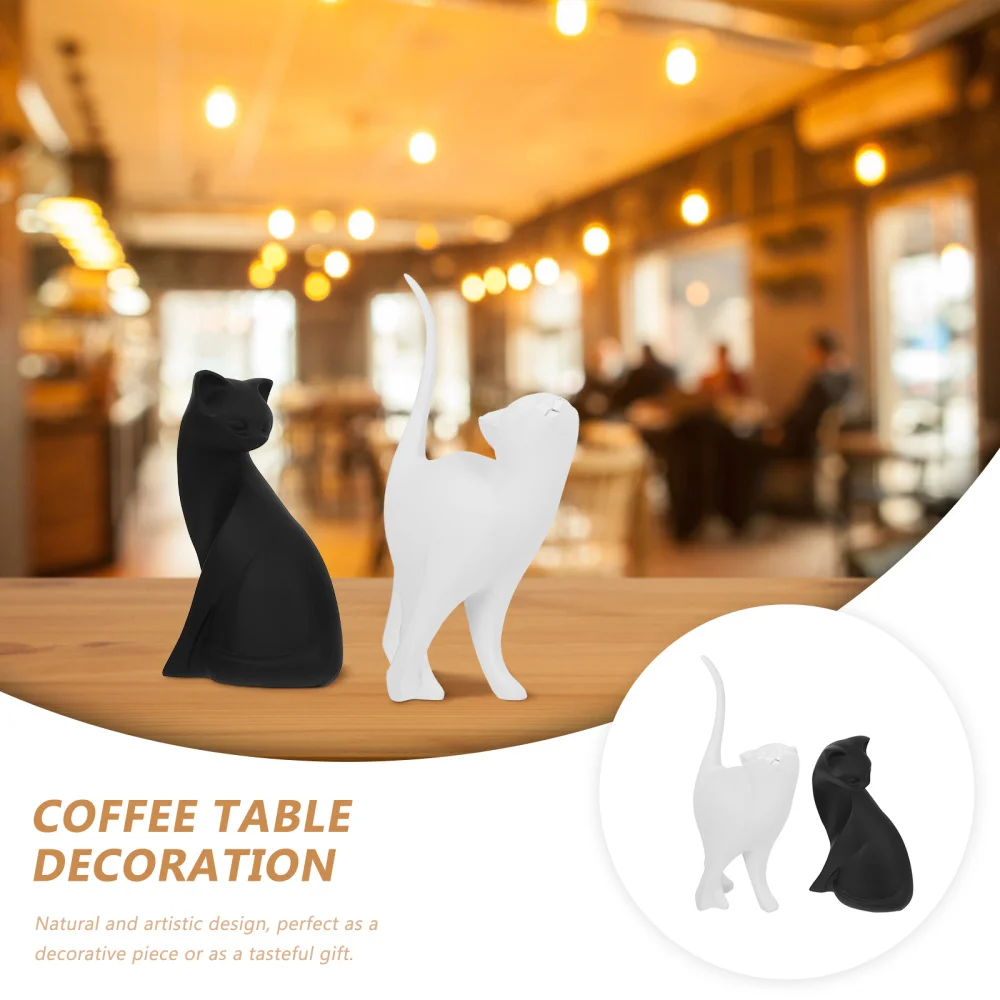 

2Pcs Creative Resin Cat Ornament Desktop Ornament Home Decoration Resin Crafts
