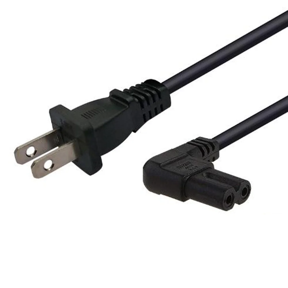 Черный ПВХ Медь 10A 250V 1 0 M (под углом 90 градусов) для IEC320 C7 в США Тайвань Канада
