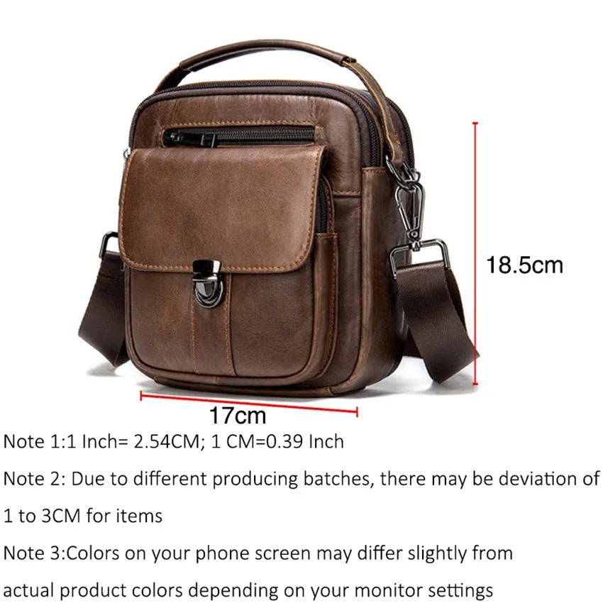 JNKET New Retro Men's Cow Leather Shoulder Bag Casual Sling Bag  Crossbody Bags Messenger Bag