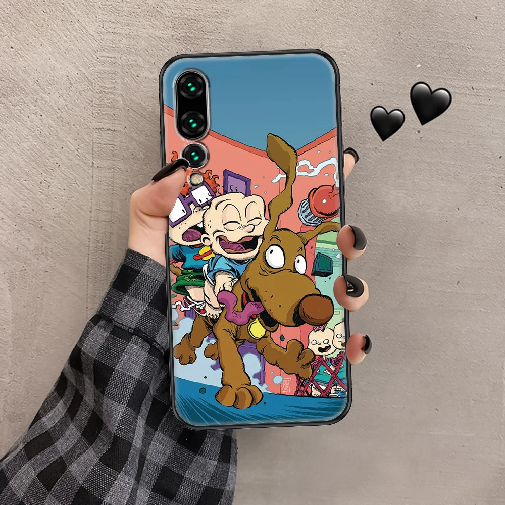 

Rugrat Cartoon Cute Phone case For Huawei P Mate P10 P20 P30 P40 10 20 Smart Z Pro Lite 2019 black 3D shell fashion prime