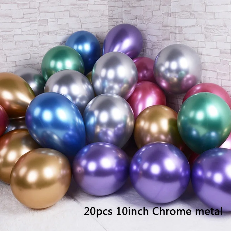20pcs Mix 20 шт. 10 дюймов металлические светящиеся синие латексные шары Свадебные темно-синие хромированные шары 10 шт. украшения для дня рождения детские товары - Цвет: 20pcs Mix