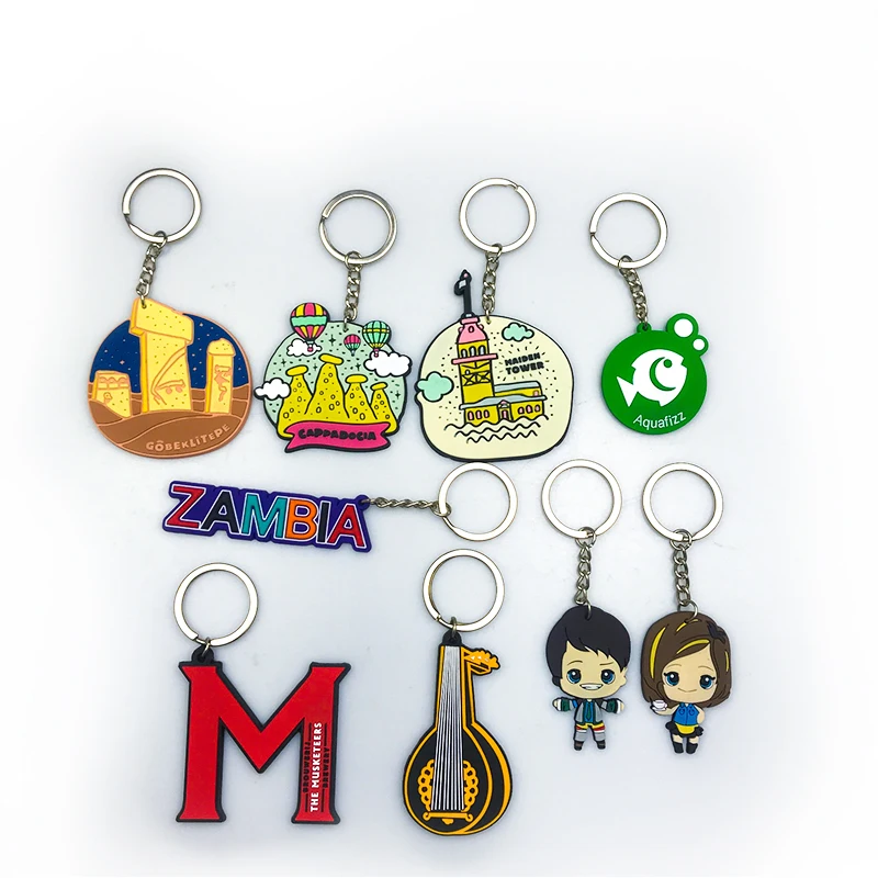 3D брелок из ПВХ с логотипом на заказ оптовая продажа мультяшная кукла милый