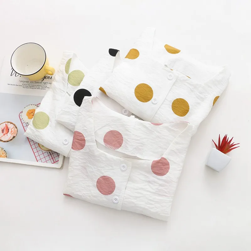 

Fashion Long Sleeve Sweet Blouses Short Shirt Square Collar Shirt Women Polka Dot Blouses