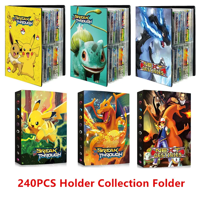 

240Pcs Cards Map Collections Binder Pokemon Album Book Pokémon Holder Game Card Loaded List Folder Children Birthday Christmas