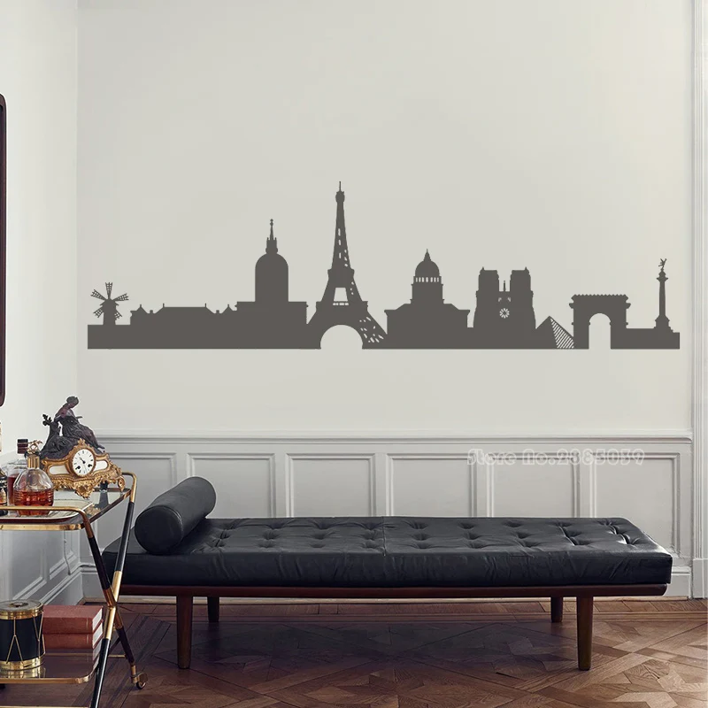 Наклейки на стену с изображением Парижского города виниловые обои Эйфелевой