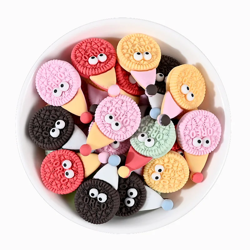 10 шт. миниатюрные полимерные бисквиты для кукольного домика плоская спина