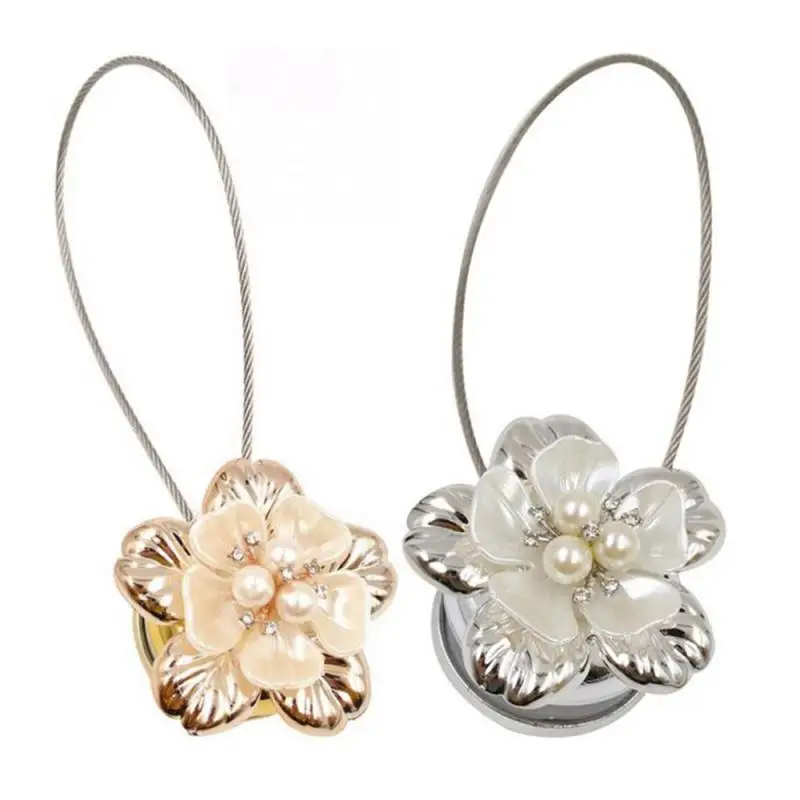 1pcs Gold Silver Flower Wire Curtains Tieback Magnet Buckle Magnetic Window Screening Holder Belt Curtain Accessories | Дом и сад