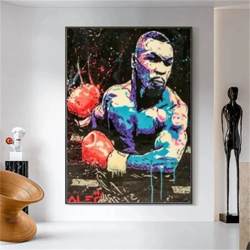 Граффити Alec Монополия бокс Майк Тайсон Искусство Холст Живопись ранняя стена