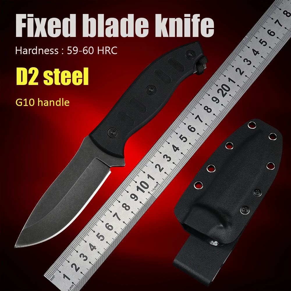 

knives hunting knife survival fixed blade knife d2 self defense weapons knife tactical military dagger knife kydex camping knife