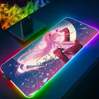 rgb gaming mouse pad mousepad xxl mause pad anime carpet mouse mat gamer zero two deskmat large pc gamer accessories
