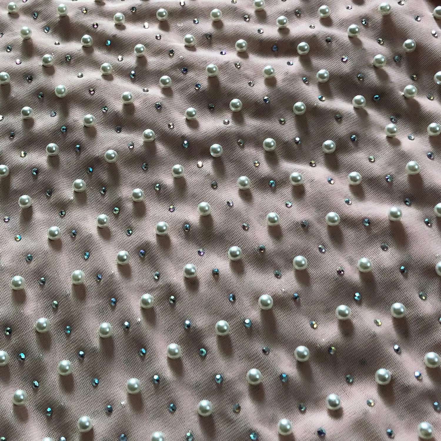 

Sexy Perspective Mesh Spliced Sequin Beaded Blouse Rhinestone Beads Gauze Bottoming Shirts Hollow Crop Tops Blusas Mujer Camisas