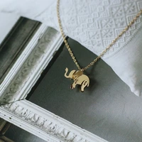 davini titanium steel elephant pendant necklace minimalist animal jewelry gift for women female fashion jewelry mg470