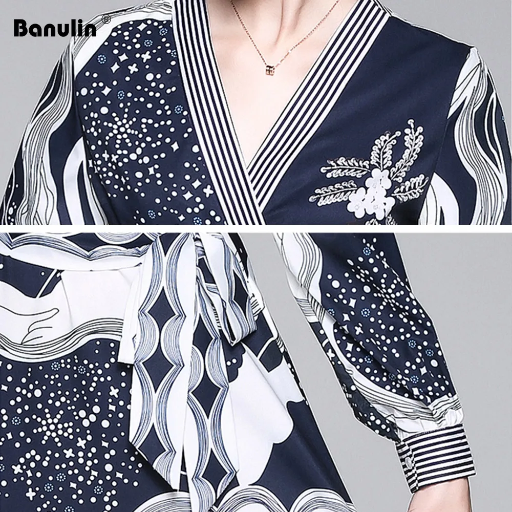 

Runway Vestidos Designer Brand Spring Autumn Dress Women Snowflake Pattern Long Lantern Sleeve Slim Christmas Maxi Dress