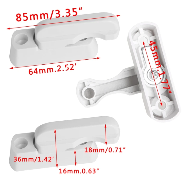 

Plastic Child Safe Security Window Door Sash Lock Safety Lever Handle Sweep Latch