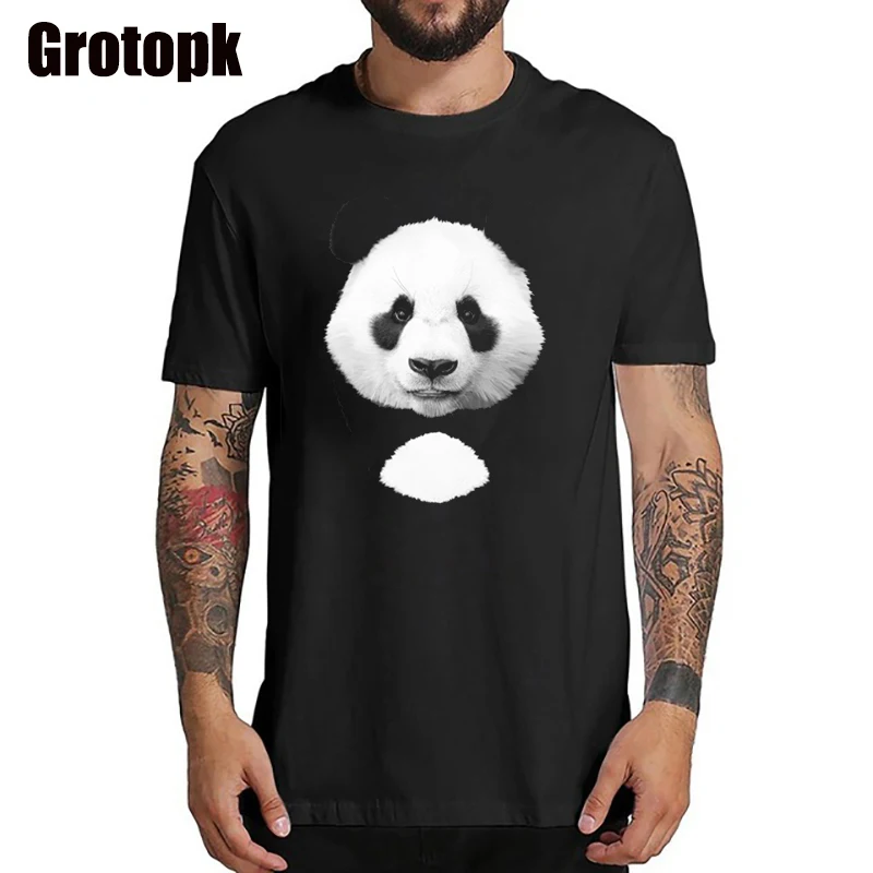 Топ с пандой качество 100% хлопковая Футболка для женщин в винтажном стиле Уличная