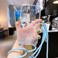 sparkle glitter strap necklace lanyard phone case for samsung galaxy s8 s9 s10 s10e s20 fe note 8 9 10 lite 20 plus ultra cover