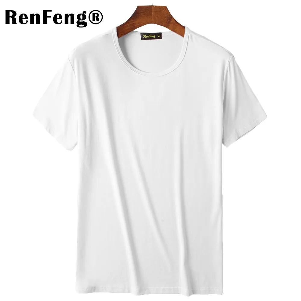 O neck white Мужская одежда, футболка, 95% бамбуковое волокно, короткий рукав, мягкая футболка, s, майка, нижнее белье для женщин, тенниска с треугольным вырезом, camisetas hombre - Цвет: O neck white
