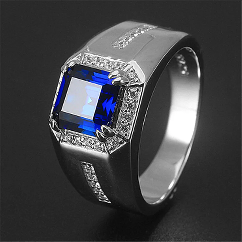 Роскошный мужской синий зелеными кристаллами ручной работы Комплект: