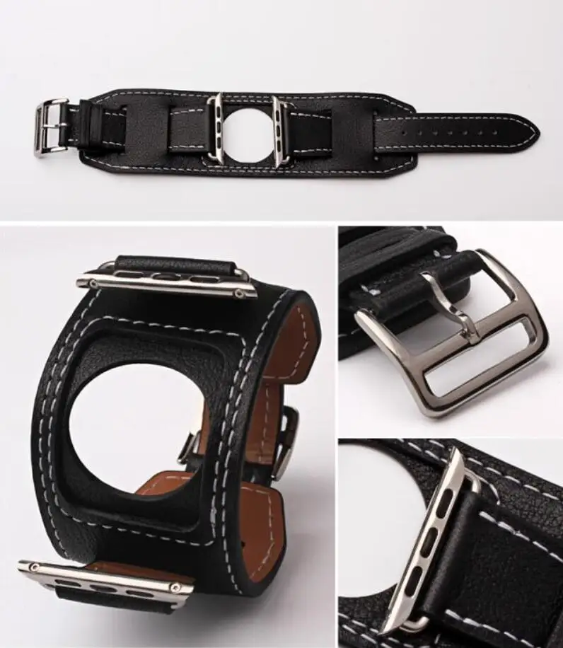 Ремешок из натуральной кожи для Apple Watch Band 38/40/42/44 мм кожаный браслет iWatch se Series