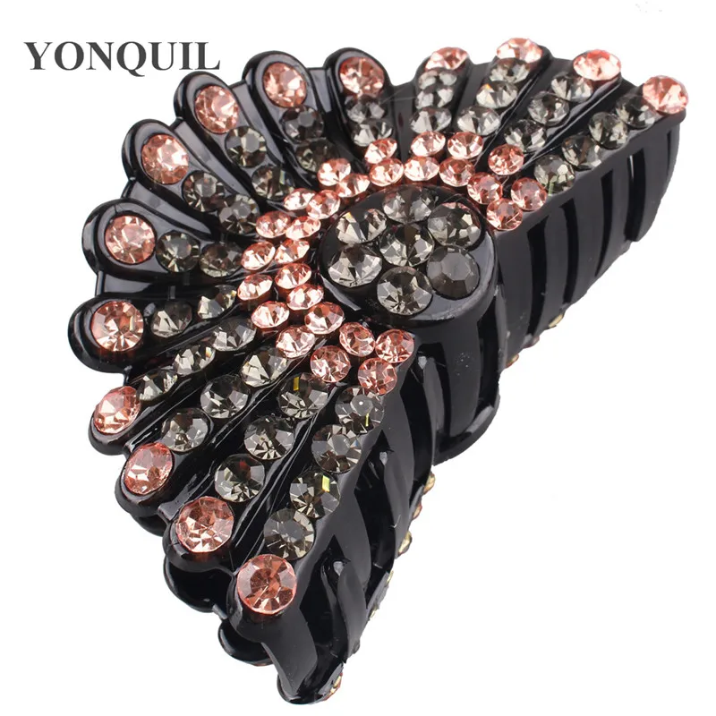 Женские винтажные блестящие крупные заколки для волос элегантные Кристальные