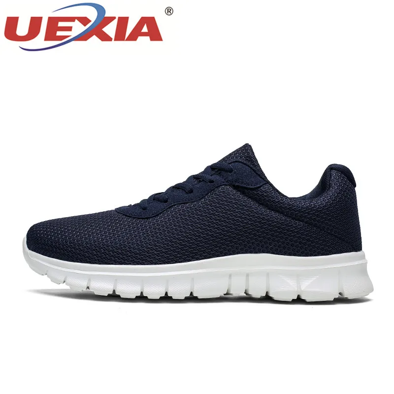 blue 0560 UEXIA/кроссовки; Повседневная обувь; Мужская прогулочная Обувь На Шнуровке; сезон весна-осень; модная дышащая удобная мужская обувь; zapatos hombre - Цвет: blue 0560