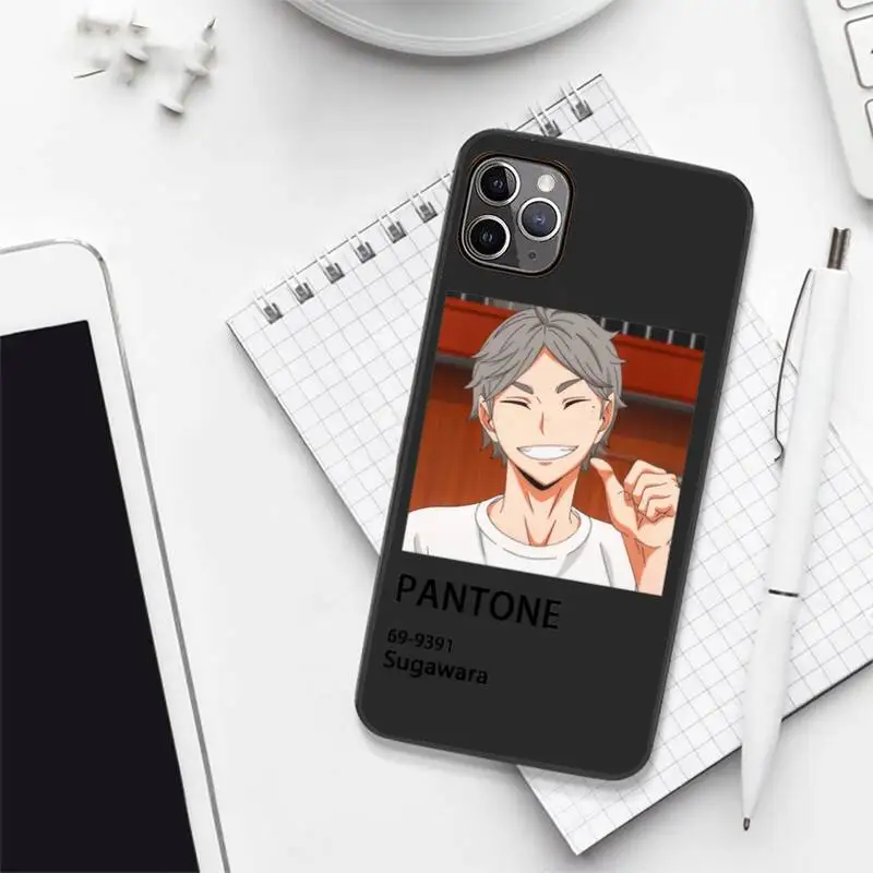 

karasuno haikyuu volleyball team pantone Phone Case Candy Color for iPhone 6 7 8 11 12 s mini pro X XS XR MAX Plus