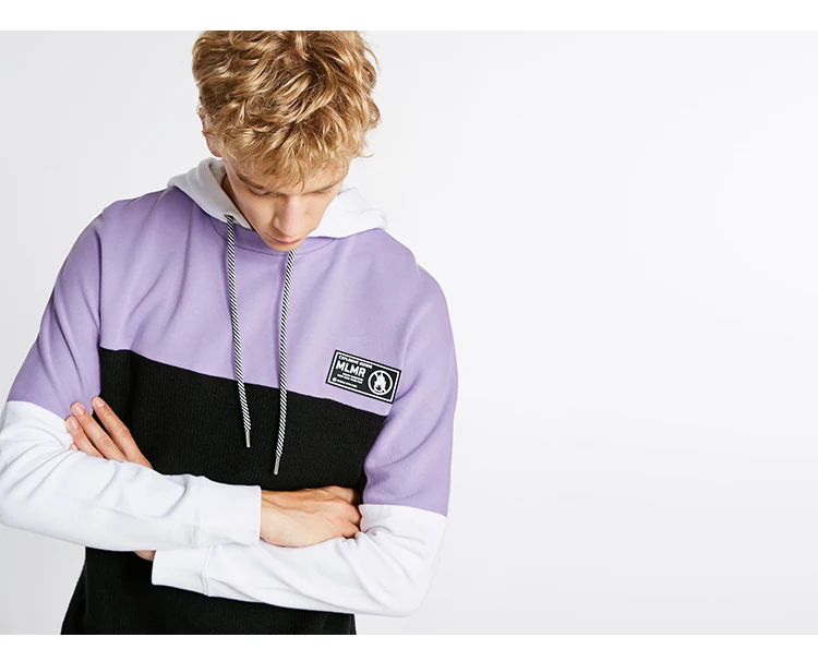 JackJones мужской трендовый цветной контрастный свитер с капюшоном и буквенным принтом, шерстяной пуловер с капюшоном, мужская одежда 218325519