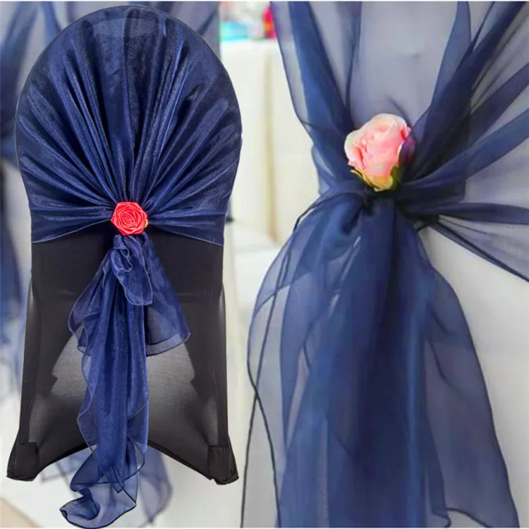 Лента на стул из органзы/капюшон стула/украшение стула для свадьбы 100 шт