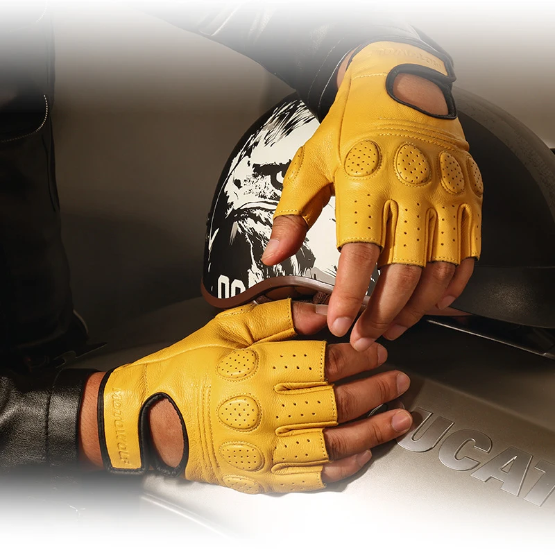 

Sheepskin Motorcycle gloves waterproof breathable scooter chopper riding gloves Anti-fall leather moto gloves For BMW Harley