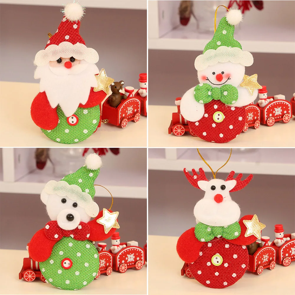 Новогодние украшения подарки Санта Клаус/Снеговик/Лось/медведь кукольный кулон