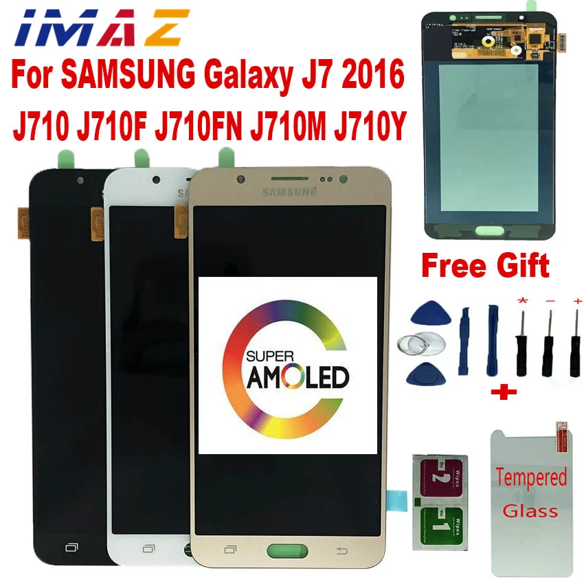 ЖК-дисплей IMAZ Super AMOLED для Samsung Galaxy J7 2016 J710F/ J710FN J710M J7108, сенсорный экран с дигитайзером в сборе для J710 LCD ЖК-дисплей IMAZ Super AMOLED для Samsung Galaxy J7 2016 J710F/ J710FN J710M J7108, сенсорный экран с дигитайзером в сборе для J710 LCD