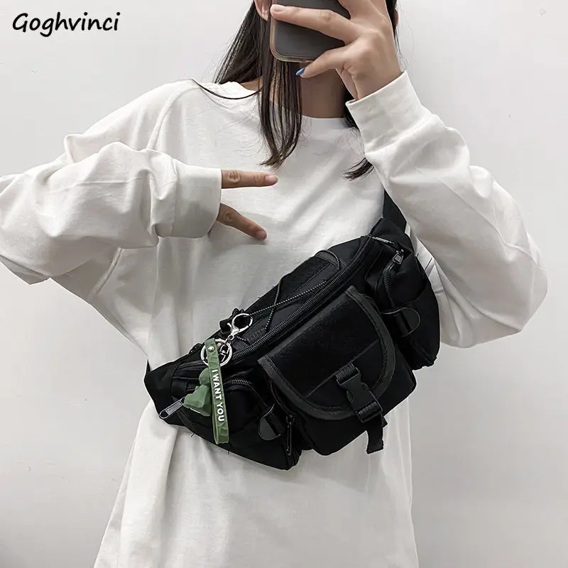 

Crossbody Bags Women Safari Style Chest Waist Hobos Hip-hop Punk Couples All-match Capacity Fashion Shoulder Bag Korean Ins Chic