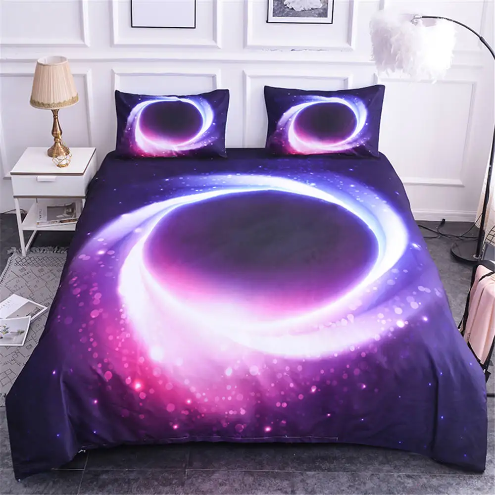

2021 Planet Earth 3D Bedding Set Bed Cover Queen King Nebula Printed Soft Bed Set Universe Outer Space