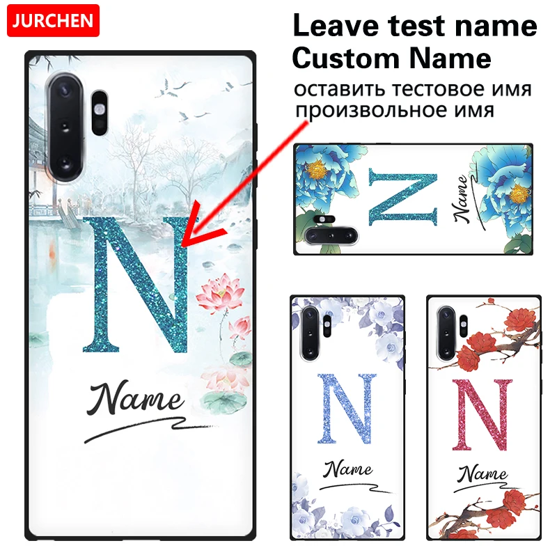 JURCHEN чехол на заднюю панель телефона с именем заказ для Samsung Galaxy Note 10 9 8 Plus M10 M20 M30 S