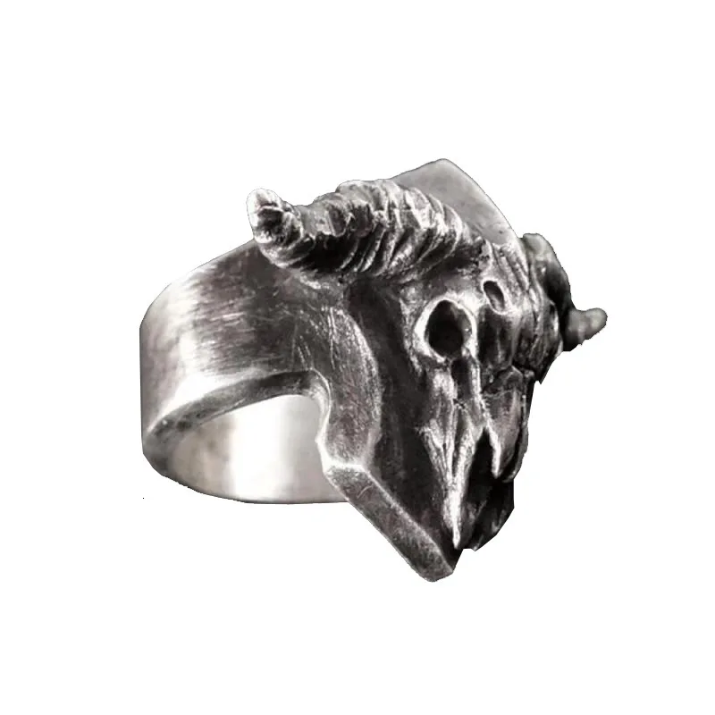 Мужское кольцо из титановой стали в готическом стиле стимпанк на палец овчины