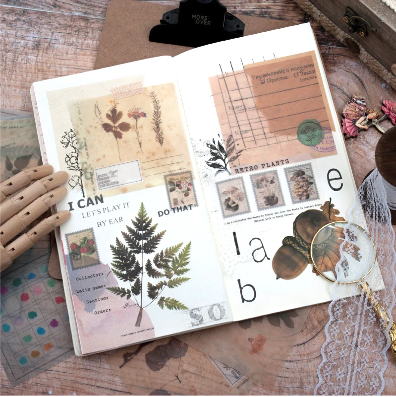 Винтажная блокнот с серной кислотой полупрозрачный ретро для растений