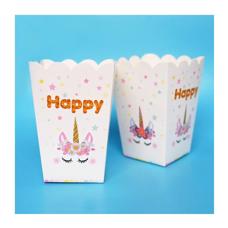 6 шт. бумажная коробка для попкорна Микки и Минни Маус | Дом сад