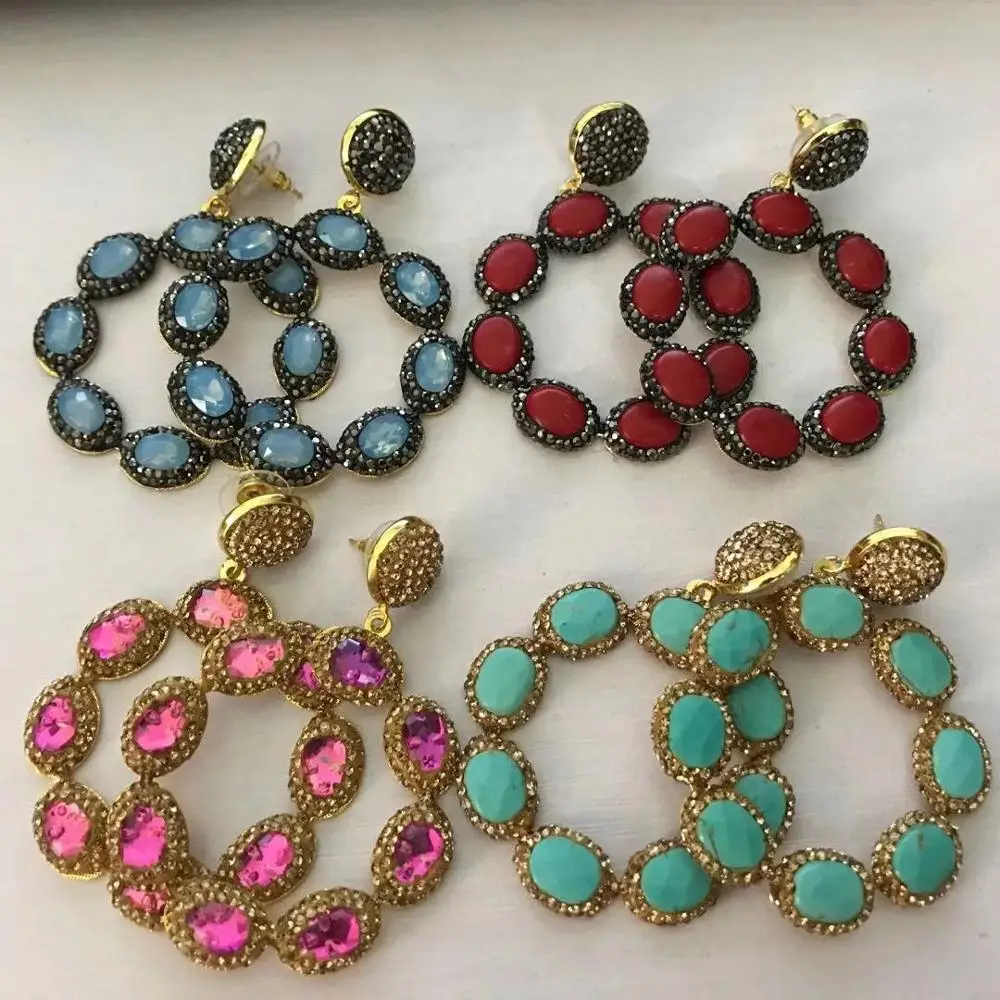 Серьги со стразами золотого цвета модные цветочные формы серьги с цветком из