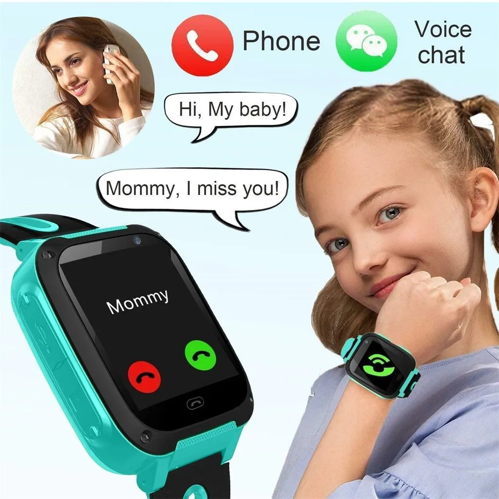 Children s smart watch mobile phone GPS tracker boy girl sports watch SOS positioning camera flashlight smart watch outdoor