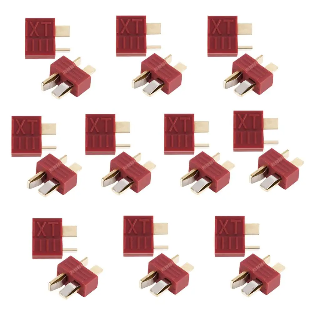 

20pcs Anti-skidding Deans Plug T Connector Male & Female For RC LiPo Battery ESC
